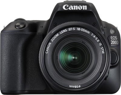 View Canon EOS 200D DSLR Camera EF-S18-55 IS STM+ EF-S 55-250 mm IS II(Black) Price Online(Canon)