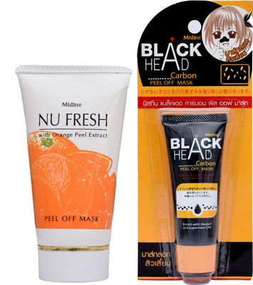 

Mistine NU FRESH WITH ORANGE PEEL EXTRACT BRIGHTENING WITH 1 Black Head Carbon Peel Off Face Mask(50 g)