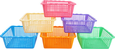 

Nahata Homeware Square Plastic Fruit & Vegetable Basket(Multicolor)