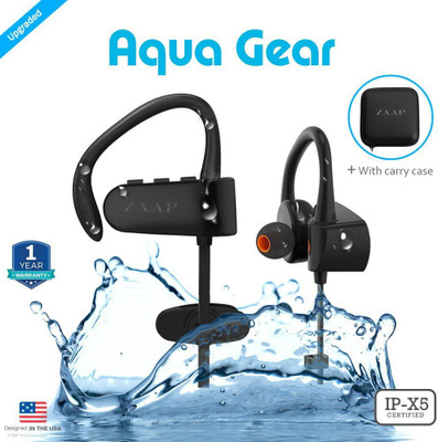 Zaap AQUA GEAR Bluetooth Headset without Mic(Black, In the Ear)