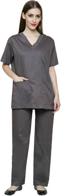 

Meded 100% cotton,V-Neck Top and Drawstring Cargo Pant, Comfort Fit (Large / 40, Grey) Shirt, Pant Hospital Scrub(Grey L)