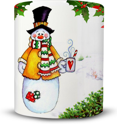 

Ackme Design Christmas mug Snowman Joy Ceramic Mug(325 ml), Multicolor