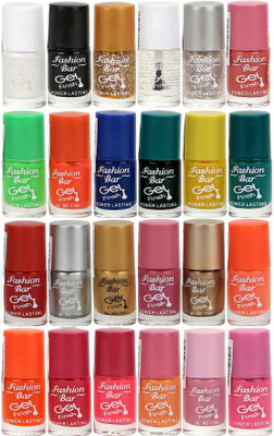 

Fashion Bar Gel Style Nail polish Jumbo Combo Pack 1014 Multicolor(Pack of 24)