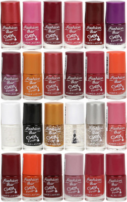 

Fashion Bar Gel Style Nail polish Jumbo Combo Pack 1004 Multicolor(Pack of 24)