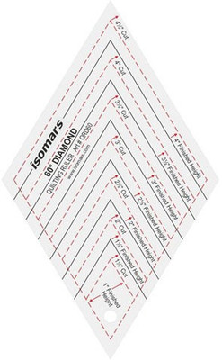 Isomars Quilting Ruler - Diamond 60 degrees Quilting Stencil(Pack of 1)