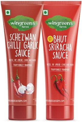 

Wingreens Farms Wingreens Farms Chilli Sauce Two Pack (Bhut Sriracha Sauce + Schezwan Chilli Garlic Sauce) Sauce(200 g)