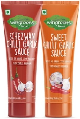 

Wingreens Farms Wingreens Farms Chinese Chilli Sauce Two-Pack (Schezwan Chilli Garlic Sauce + Sweet Chilli Garlic Sauce) Sauce(200 g)