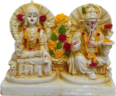 

FABZONE Antique Finish Lord Laxmi Ganesha Statue Hindu Goddess lakshmi and God Ganpati Sculputer Handicraft Idol Diwali Decorative Spiritual Puja Vastu Showpiece Figurine - Religious Pooja Gift Item & Murti for Mandir / Temple / Home / Office Decorative S