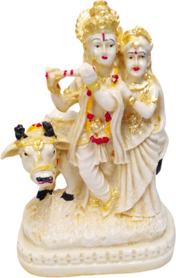 

FABZONE Antique Finish Lord Radha Krishna Love Couple Statue Hindu God Makhan chor/Laddu Gopal Sculputer Handicraft Idol janmashtami Decorative Spiritual Diwali Puja Vastu Showpiece Figurine - Religious Pooja Gift Item & Murti for Mandir / Temple / Home /