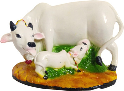 

FABZONE Hindu Goddess Kamdhenu Cow & Calf Statue/Maa Kamaduha God Sculputer Handicraft Idol Diwali Decorative Spiritual Navratari Puja Vastu Showpiece Figurine - Religious Pooja Gift Item & Murti for Mandir / Temple / Home / Office Decorative Showpiece - 