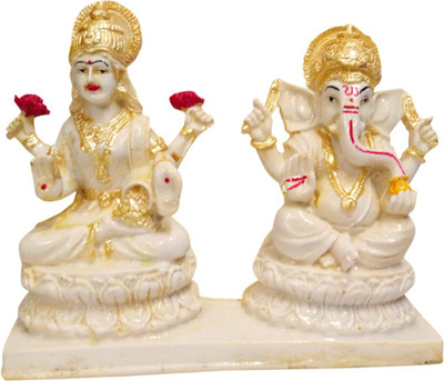 

FABZONE Antique Finish Lord Laxmi Ganesha Statue Hindu Goddess lakshmi and God Ganpati Sculputer Handicraft Idol Diwali Decorative Spiritual Puja Vastu Showpiece Figurine - Religious Pooja Gift Item & Murti for Mandir / Temple / Home / Office Decorative S
