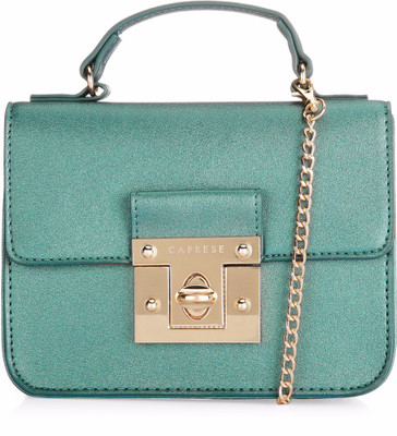 

Caprese Women Evening/Party Green Leatherette Sling Bag