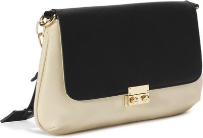

Allen Solly Women Evening/Party Black, Beige PU Sling Bag, Beige;black