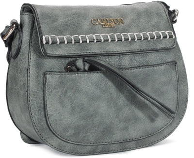 

Carlton London Women Casual Grey Leatherette Sling Bag