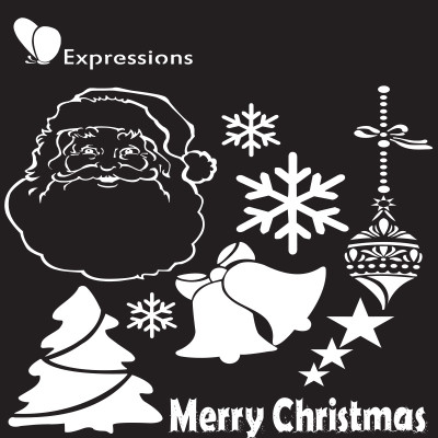 

expressions craft stamps Merry Christmas EST6026 Hand made Design Stencil(Pack of 1, Art Stencil)