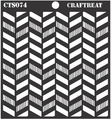 

Craftreat Striped Herrringbone CTS074 layered Stencil(Pack of 1, Stebcil)