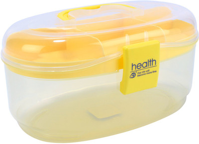 

UTEKI Multipurpose Semi-Transparent Plastic Storage Box With Compartments and Handle, Yellow Storage Box(Yellow)
