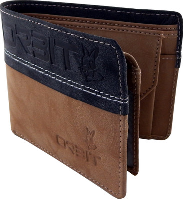 

Orbit Men Beige, Black Genuine Leather, Fabric Wallet(5 Card Slots)