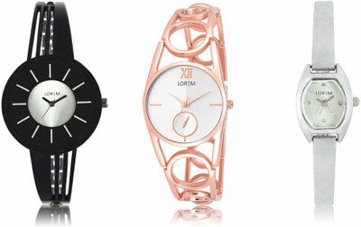 View LOREM LR-212-213-219 Attractive Stylish Combo Watch  - For Women Wrist Watches Price Online(LOREM)