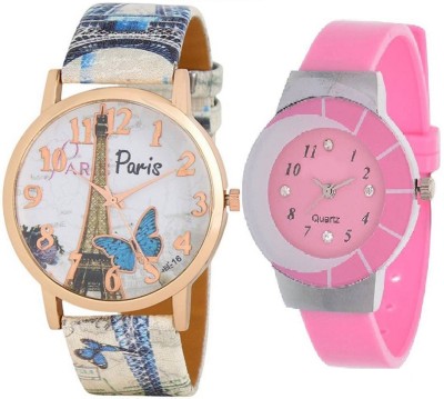 ReniSales PARIS EIFFEL TOWER STYLISH MULTICOLOR DIAL GIRL WATCH COMBO22 Watch  - For Girls   Watches  (ReniSales)