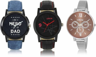 LOREM LR-07-08-0214 Attractive Stylish Combo Watch  - For Men & Women   Watches  (LOREM)
