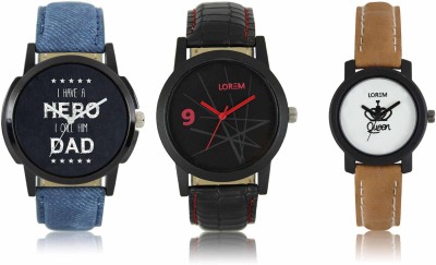 LOREM LR-07-08-0209 Attractive Stylish Combo Watch  - For Men & Women   Watches  (LOREM)