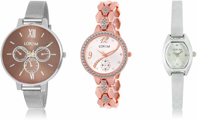 View LOREM LR-214-215-219 Attractive Stylish Combo Watch  - For Women Wrist Watches Price Online(LOREM)