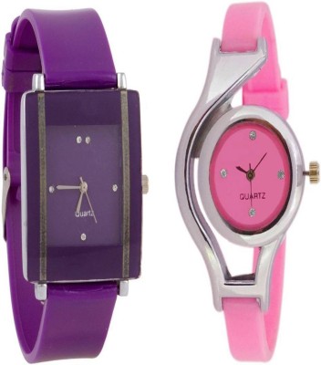 ReniSales NEW STYLISH MULTICOLOR SQUARE ROUND DIAL COMBO WATCH007 Watch  - For Girls   Watches  (ReniSales)