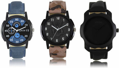 LOREM LR-02-03-22 Attractive Stylish Combo Watch  - For Men   Watches  (LOREM)