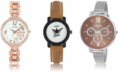 View LOREM LR-209-210-214 Attractive Stylish Combo Watch  - For Women Wrist Watches Price Online(LOREM)