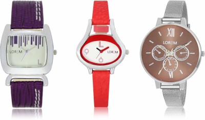 LOREM LR-206-207-214 Attractive Stylish Combo Watch  - For Women   Watches  (LOREM)