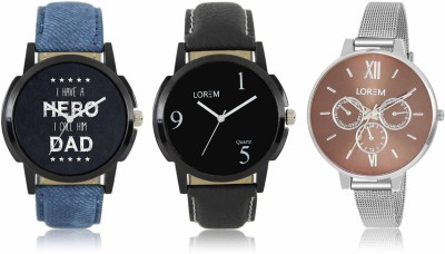 LOREM LR-06-07-0214 Attractive Stylish Combo Watch  - For Men & Women   Watches  (LOREM)