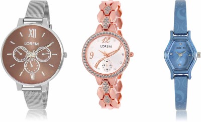 LOREM LR-214-215-218 Attractive Stylish Combo Watch  - For Women   Watches  (LOREM)