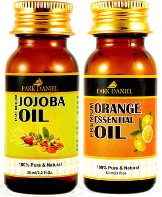 PARK DANIEL Premium Jojoba Carrier oil and Orange Essential oil combo of 2 bottles of 30 ml- Pure and Natural(60 ml)(60 ml)