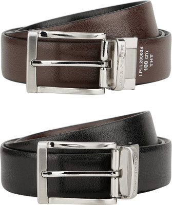 

Louis Philippe Men Formal Brown Genuine Leather Belt, Black
