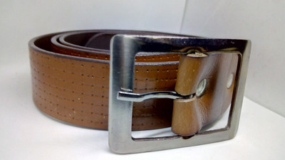 

styledose Men Casual, Party, Evening, Formal Brown Genuine Leather Belt, Brown gold