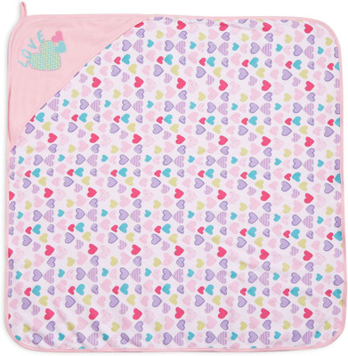 

FS MINI KLUB Printed  Hooded Baby Blanket(Cotton, Multicolor