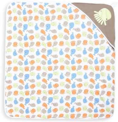 

FS MINI KLUB Printed  Hooded Baby Blanket(Cotton, Multicolor