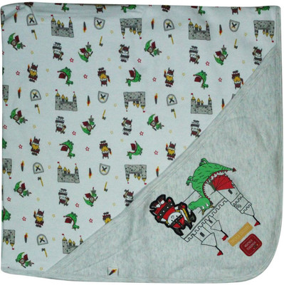 

FS MINI KLUB Printed  Hooded Baby Blanket(Cotton, Multicolor