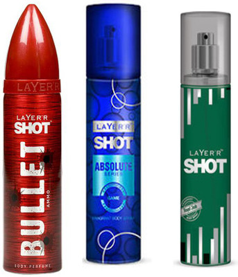 

LAYERR shot Body Spray - For Men(135 ml, Pack of 3)