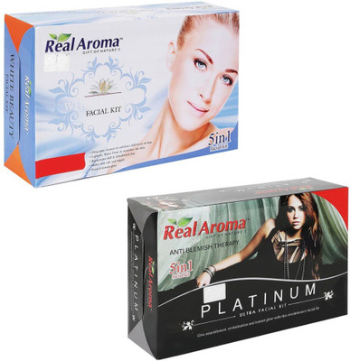 

Real Aroma White Beauty Platinum Facial Kit 740 g(Set of 2)