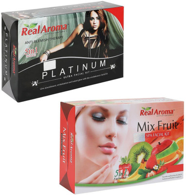 

Real Aroma Platinum Mix Fruit Facial Kit 740 g(Set of 2)