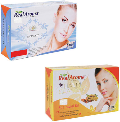 

Real Aroma White Beauty Haldi Chandan Facial Kit 740 g(Set of 2)