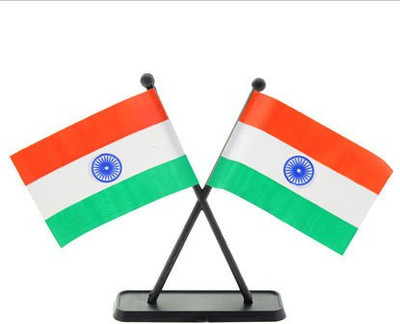 

Unique Indian Rectangle Car Dashboard Flag Flag(Plastic)