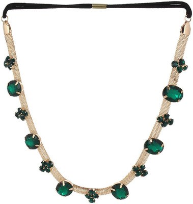 

FAYON Fabulous Statement Green and Black Rhinestone Hair Chain(Green)