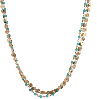 

FAYON Chic Stylish Bronze Coins String With Turquoise Beads Hair Chain(Bronze)
