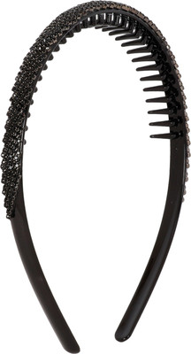 

Bijou Vertex Midnight Black Teeth Comb Hair Band(Black)
