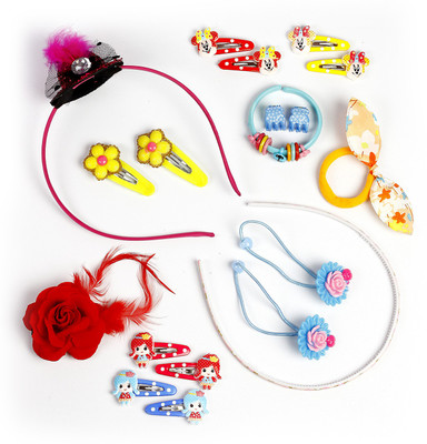 

sringhar Hair Accessories set of 19 Hair Accessory Set, Hair Claw, Hair Band, Tic Tac Clip, Rubber Band(Multicolor)