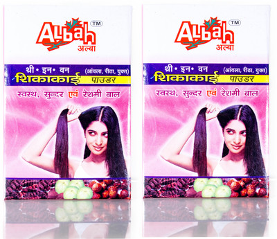 

ALBAH 3in1 - Shikakai with Amla & Reetha Powder (100% Natural Hair Wash) - Combo pack of 2*200g (400g)(400 g)