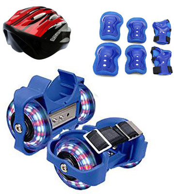 

Kyachaiyea COMBO OF FLASHING SKATE+CYCLING HELMET+SUPPORTS Skating Kit